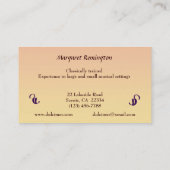 Paquet de musicien de dulcimer de cartes de visite (Dos)