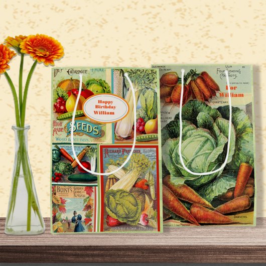 Paquet de semences vintage Anniversaire Sac cadeau