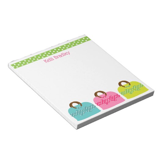 Paquets de points Polka Bloc-notes personnalisé (Incliné)