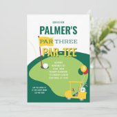 Par 3 Par-t-shirt 3e verjaardagsuitnodiging Kaart (Staand voorkant)