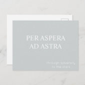 Par Aspera Ad Astra Citation Latin Carte Postale - (Devant / Derrière)