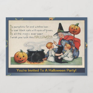 Par Citrouille Fat Vintage Halloween Invitations P