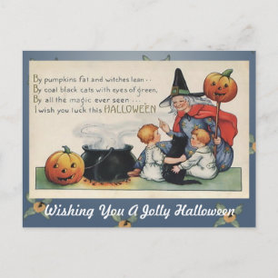 Par Citrouille Gras Vintage Halloween carte postal