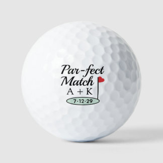 Par-fect Match Persoonlijke Initialen Bruiloft Golfballen