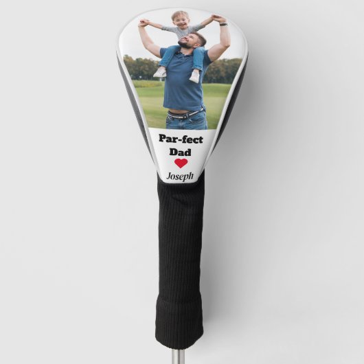 Par-fect Vader Grappige aangepaste Foto vaderdag Golfheadcover (Voorkant)