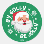 Par Golly Be Jolly mignon Sticker Père Noël Christ (Devant)