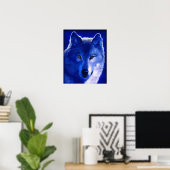 Par la lumière de la lune Poster du loup bleu (Bureau à domicile)