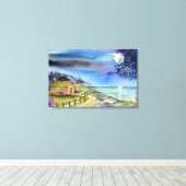 Par la lumière de la toile de lune argentée Imprim (Insitu (Plancher de Bois))