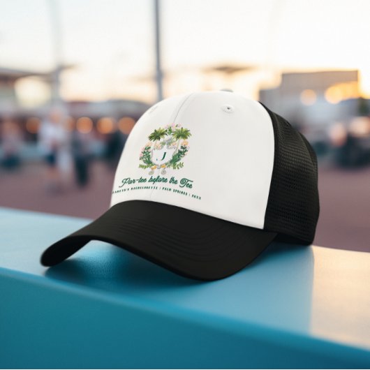 Par-T-shirt bruidsmeisjes monogram | Golf Bachelor Trucker Pet
