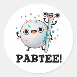 Par-T-shirt Funny Golf Pun Ronde Sticker