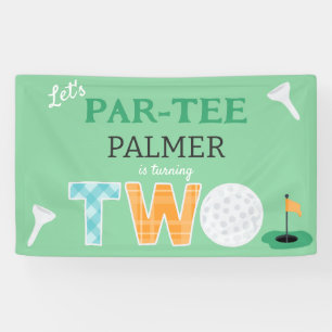 Par-t-shirt Golf 2e Verjaardag Golffeest Spandoek
