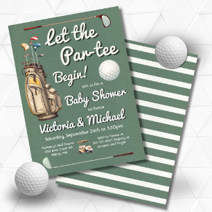 Par-t-shirt Golf Baby shower Uitnodiging