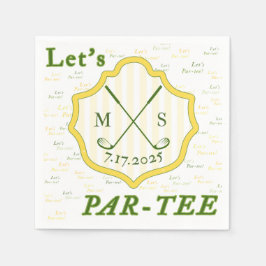 Par-t-shirt met golfthema servet