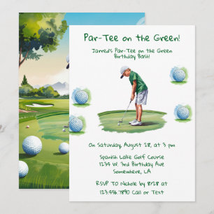 Par-T-shirt op de Green Golf Boy Verjaardag Bash Kaart