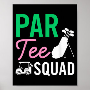 Par T-shirt Squad Funny Verjaardagsfeest Golfspele Poster
