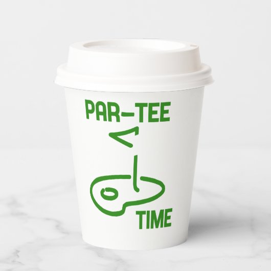 Par T-shirt Tijd Papieren Bekers (Voorkant)