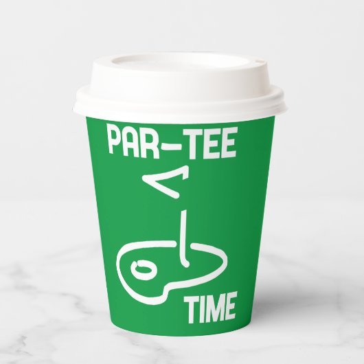 Par-T-shirt Tijd Wit Papieren Bekers (Voorkant)