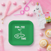 Par-T-shirt Tijd Wit Papieren Bordje (Feest)