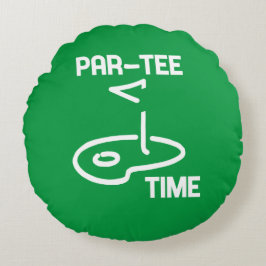 Par-T-shirt Tijd Wit Rond Kussen