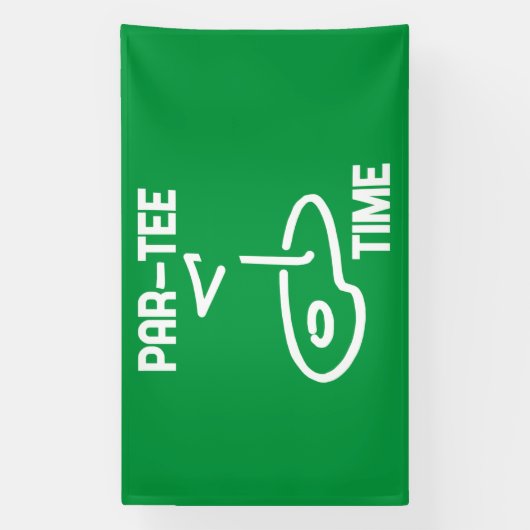 Par-T-shirt Tijd Wit Spandoek (Verticaal)