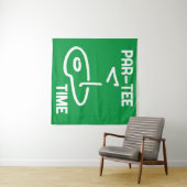 Par-T-shirt Tijd Wit Wandkleed (In Situ (horizontaal))