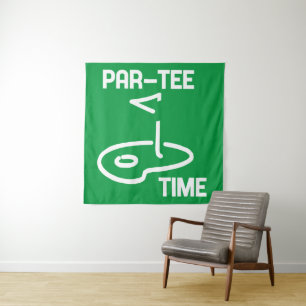 Par-T-shirt Tijd Wit Wandkleed