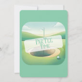 Par-T-shirt Time Golf Thema Verjaardagsuitnodiging Kaart (Voorkant)