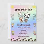 Par-Tea Bubble Tea Boba Invitation Anniversaire (Devant)