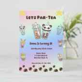 Par-Tea Bubble Tea Boba Invitation Anniversaire (Debout devant)