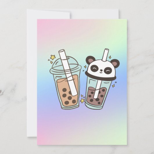 Par-Tea Bubble Tea Boba Invitation Anniversaire (Dos)