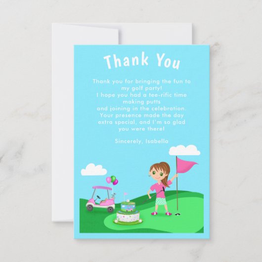 Par-Tee Chibi Carte de remerciements de golf d'ann (Devant)