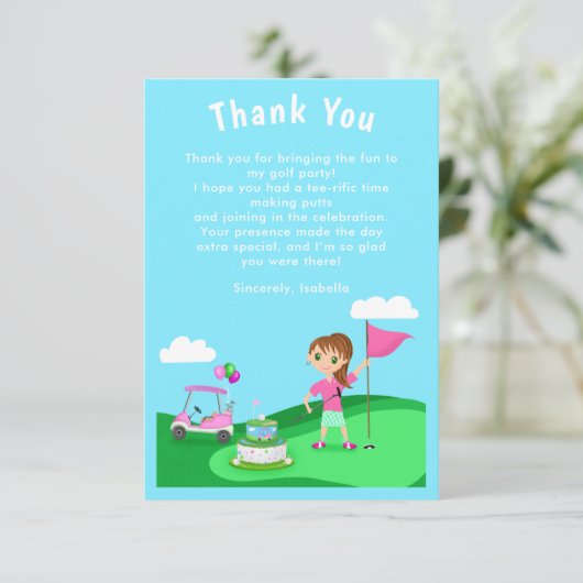 Par-Tee Chibi Carte de remerciements de golf d'ann (Debout devant)