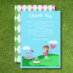 Par-Tee Chibi Carte de remerciements de golf d'ann