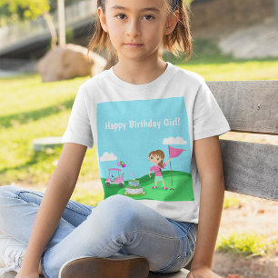 Par-Tee Chibi Meisje Verjaardag Golf Feest T-shirt