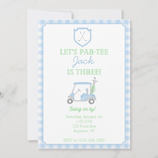 Par-Tee Golf 3e anniversaire Invitation (Devant)