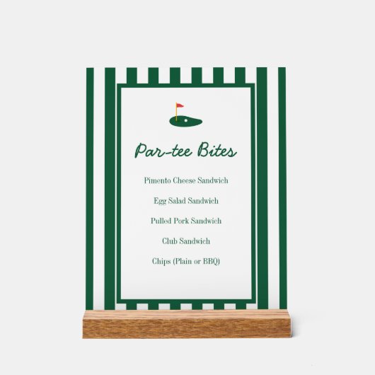 Par-tee Golf Bites Menu for 1st Birthday Party (Recto)