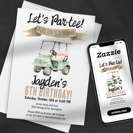 Par-tee ! Invitation d'anniversaire de golf
