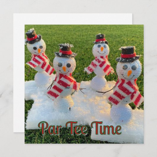 Par Tee Time Holiday Invitation (Devant / Derrière)