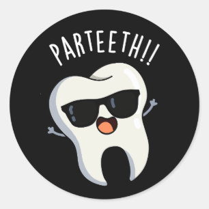 Par-teeth Grappige Tandheelkundige Woordspelingen Ronde Sticker