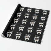 Par-teeth Grappige Tandpuns Donker BG Cadeaupapier (Uitgerold)