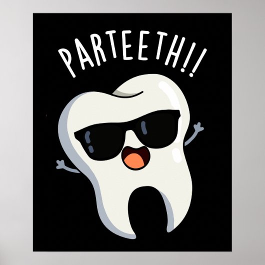 Par-teeth Grappige Tandpuns Donker BG Poster (Voorkant)