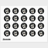 Par-teeth Grappige Tandpuns Donker BG Ronde Sticker (Vel)