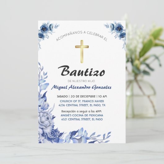 Para Bautizo Uitnodigingen (Staand voorkant)