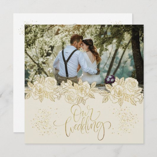 para boda personalizada con foto kaart (Voorkant / Achterkant)