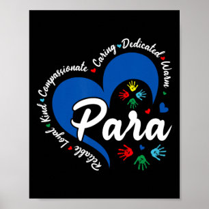 Para Hart Leraar Paraprofessioneel School Waarderi Poster