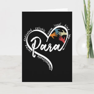 Para Heart Paraprofessioneel Leraar Paraeducator Kaart