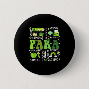 Para leraar st patricks dag paraprofessional ronde button 5,7 cm