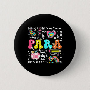 Para-professioneel docent 1e dag terug naar school ronde button 5,7 cm