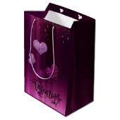 para san Valentin con corazones Medium Cadeauzakje (Achterkant Gekanteld)