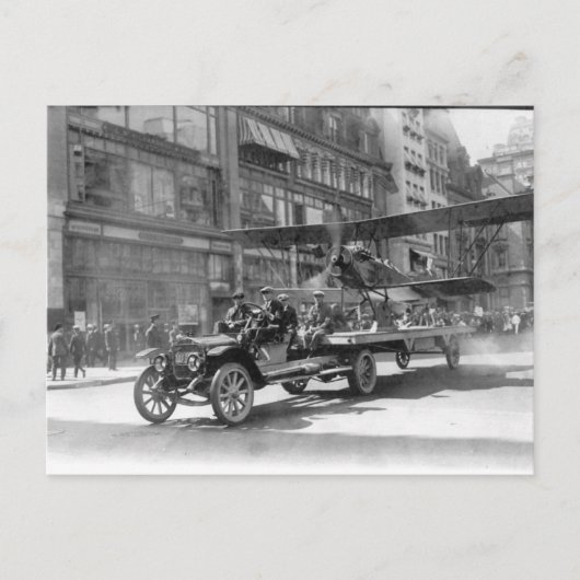 Paraatheidsparade, vliegtuig, Vintage Briefkaart (Voorkant)